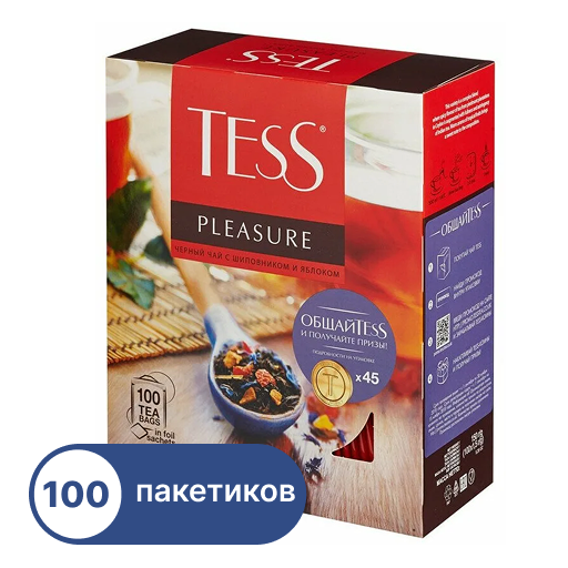 Tess Pleasure 100 пакетиков черный чай