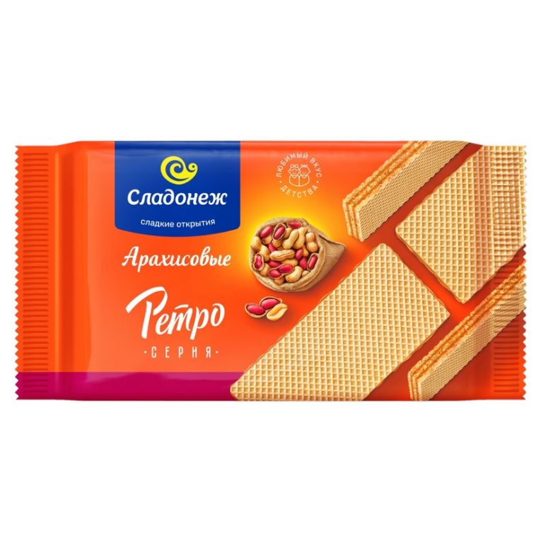 Вафли Ретро-Сладонеж арахис 240гр