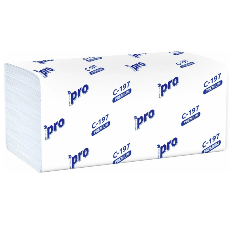 Полотенца бумажные Мягкий знак, PROtissue, 2сл. V-сложения 200 листов