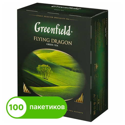 Гринфилд 100 пакетиков Flying Dragon зелёный чай