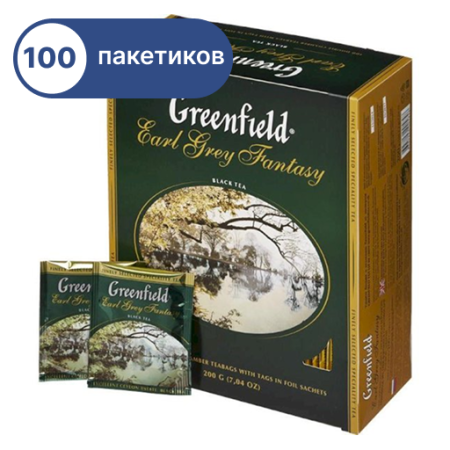 Гринфилд 100 пакетиков Earl Grey Fantasy черный чай
