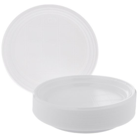 Тарелка пластиковая 205 мм 1 секция  (100 шт.в уп.)