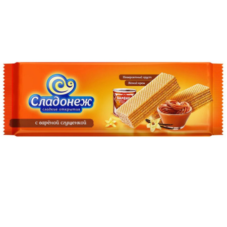 Вафли ТМ Сладонеж вар. сгущенка 270гр.