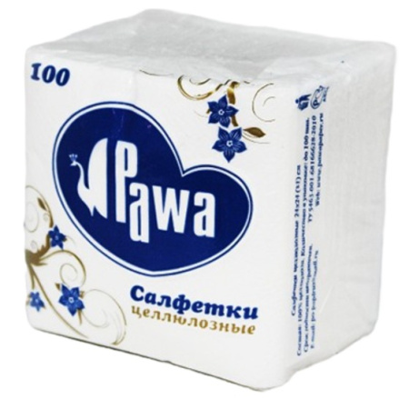 Салфетки бумажные однослойные 24*24 см/100 шт.