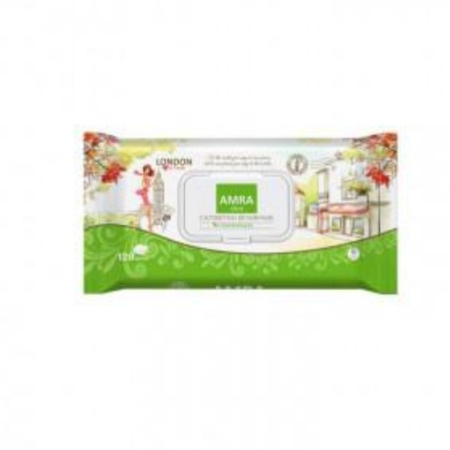 Влажные салфетки с клапаном освежающие "AMRA travel" 120 шт. в упаковке