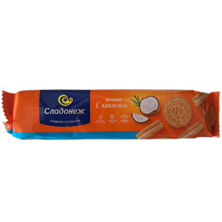 Печенье Сладонеж Сэндвик с кокосом 100гр.