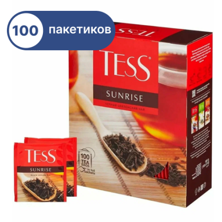Tess Санрайз 100 пакетиков черный чай
